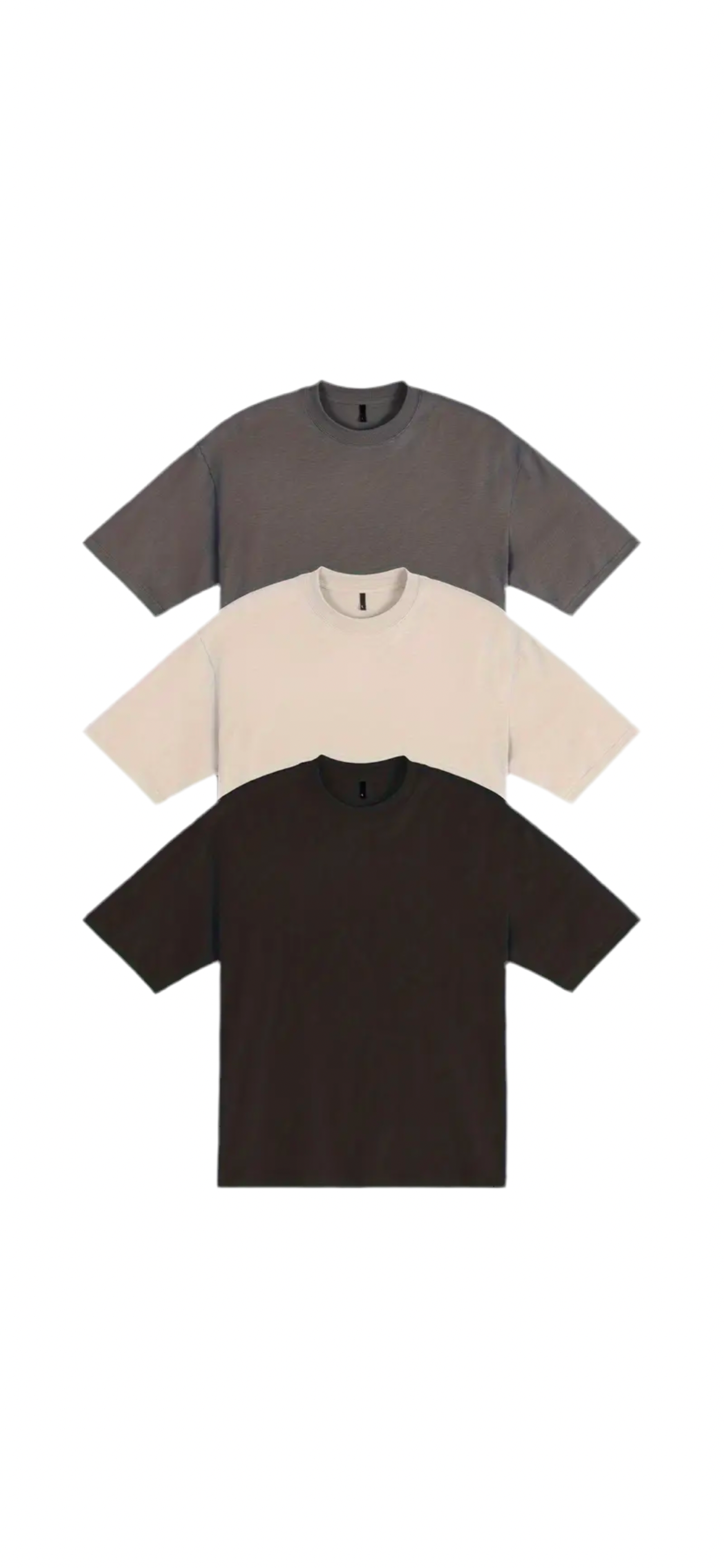 3 Pcs Cropped Oversized Blank Tee’s