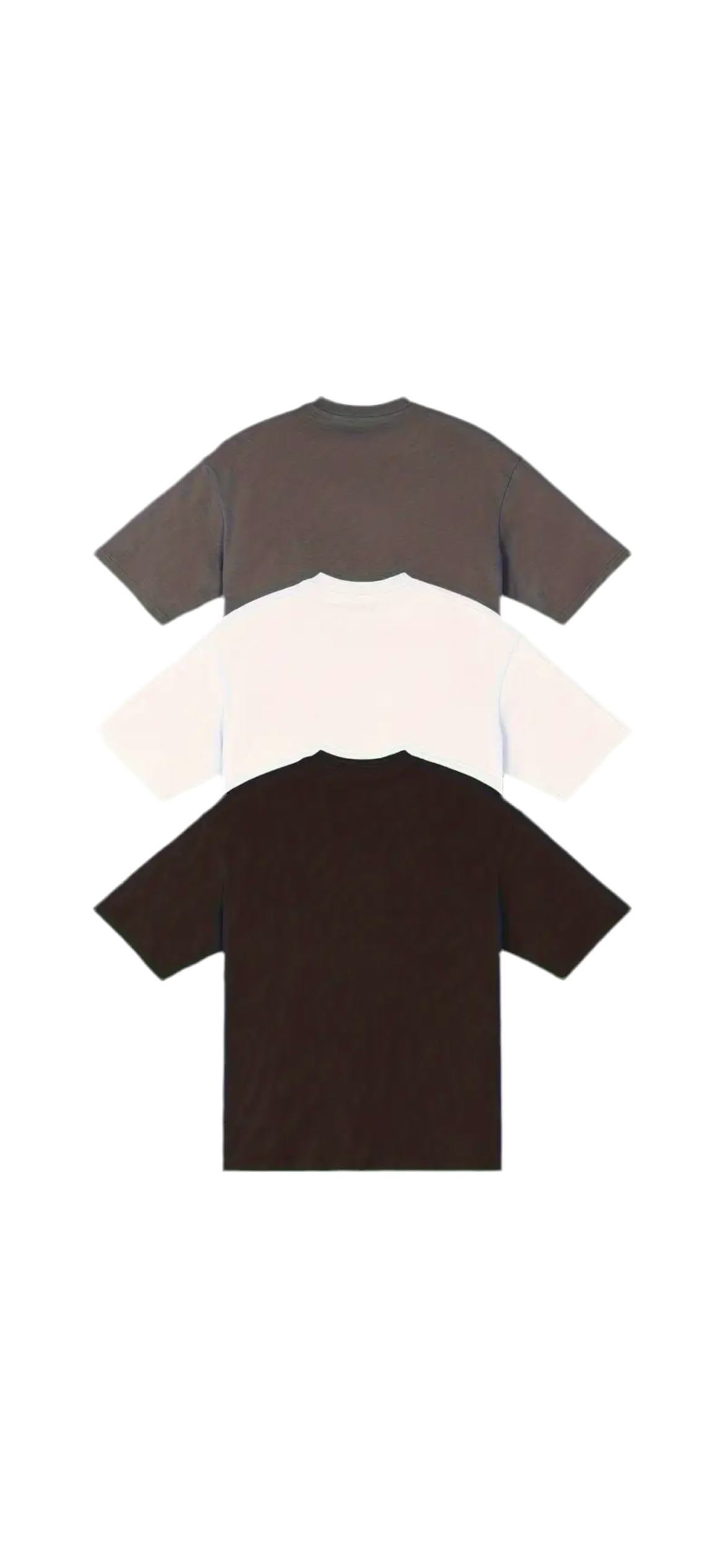 3 Pcs Cropped Oversized Blank Tee’s