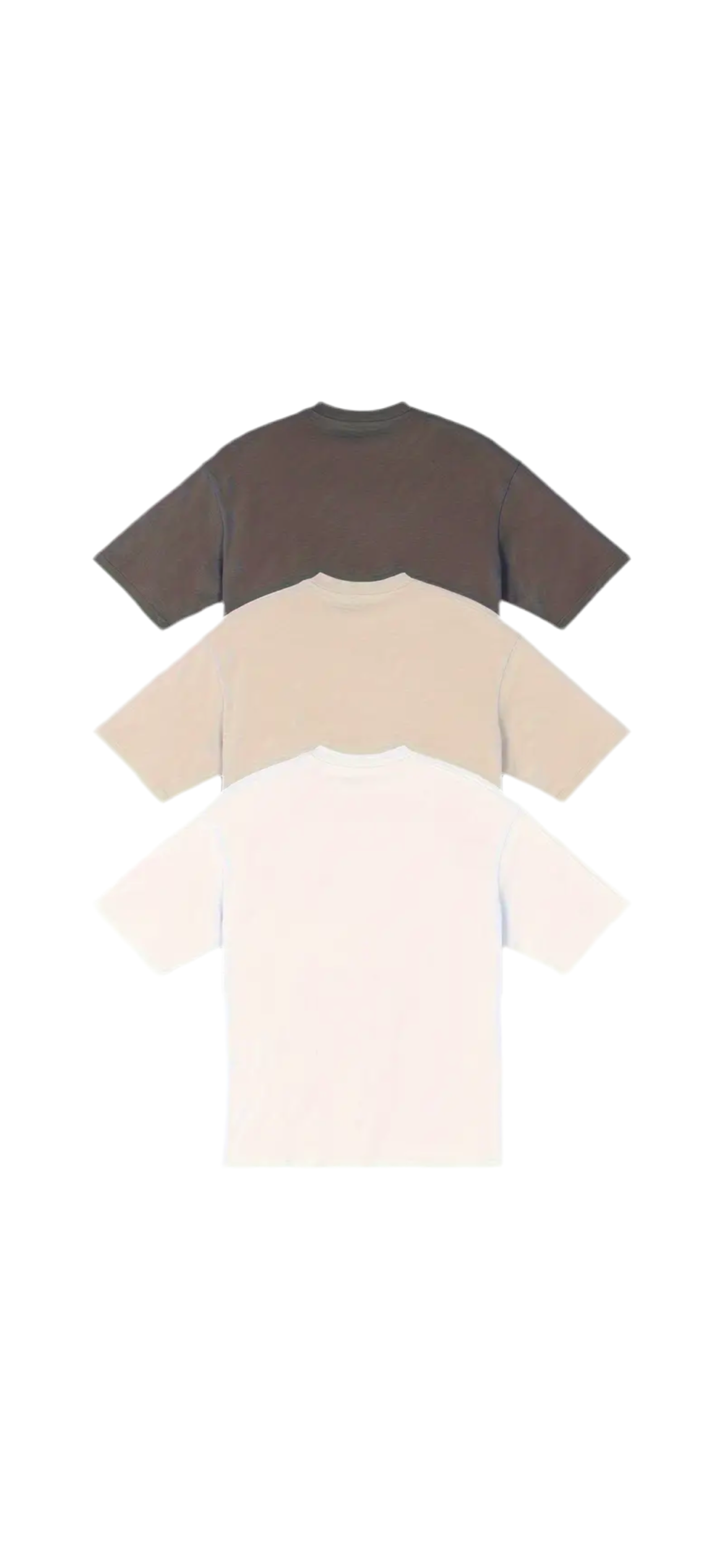 3 Pcs Cropped Oversized Blank Tee’s