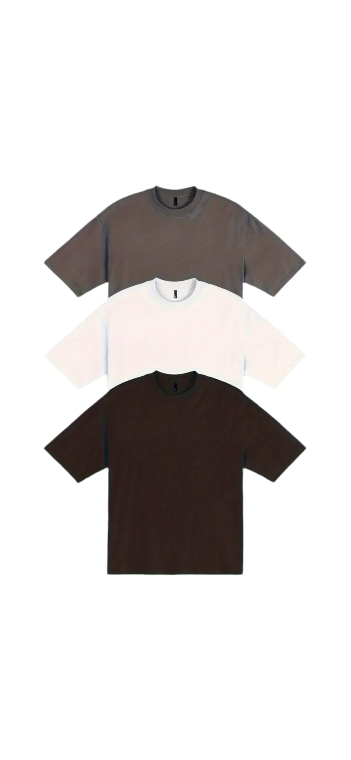 3 Pcs Cropped Oversized Blank Tee’s