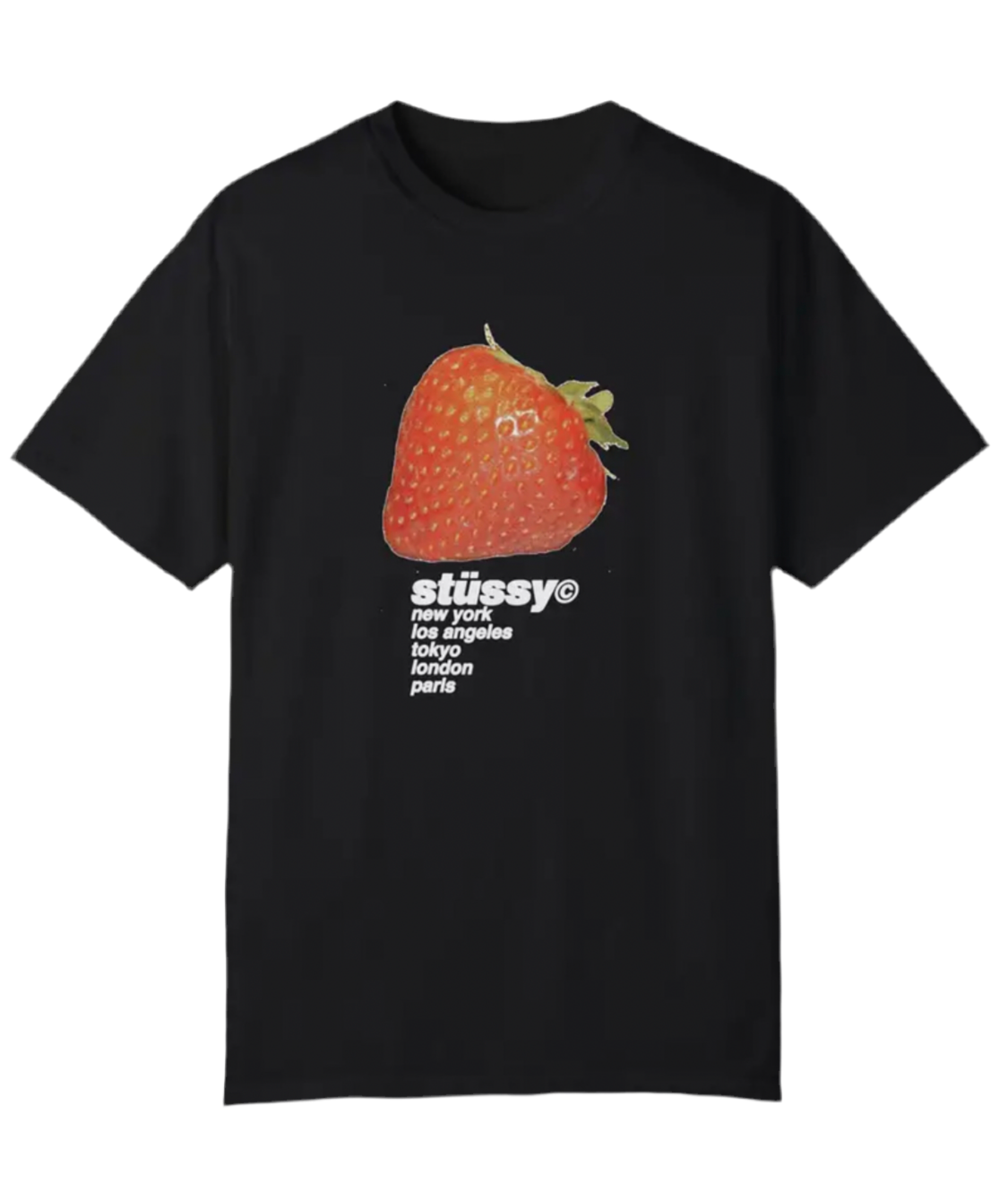 Stüssy Strawberry Black Tee – Couture Craze