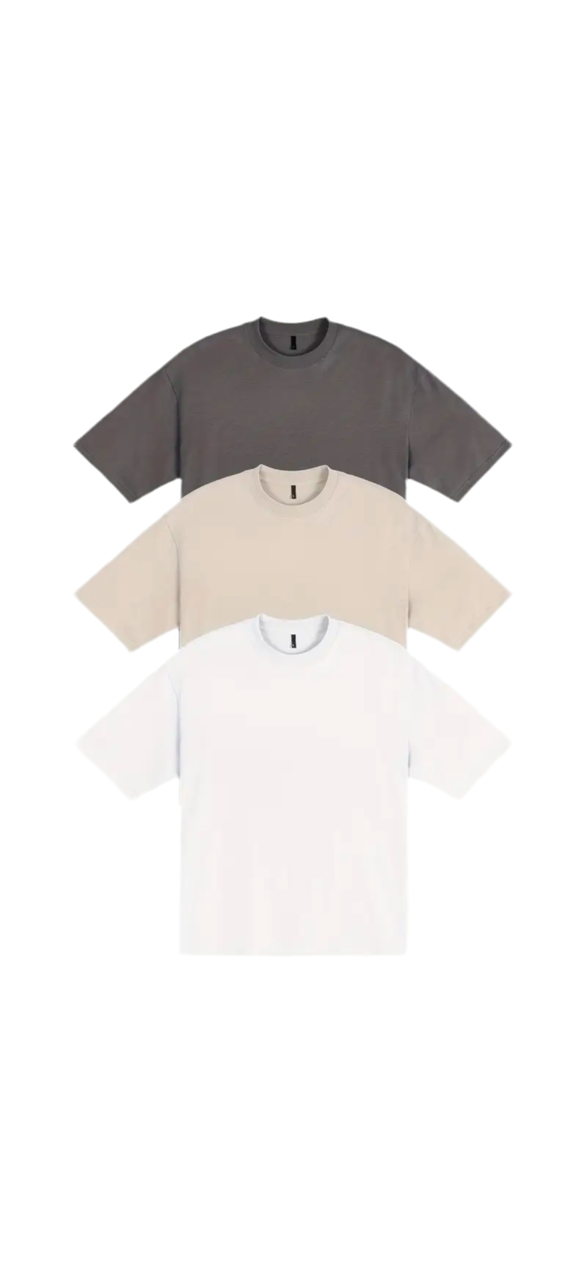 3 Pcs Cropped Oversized Blank Tee’s