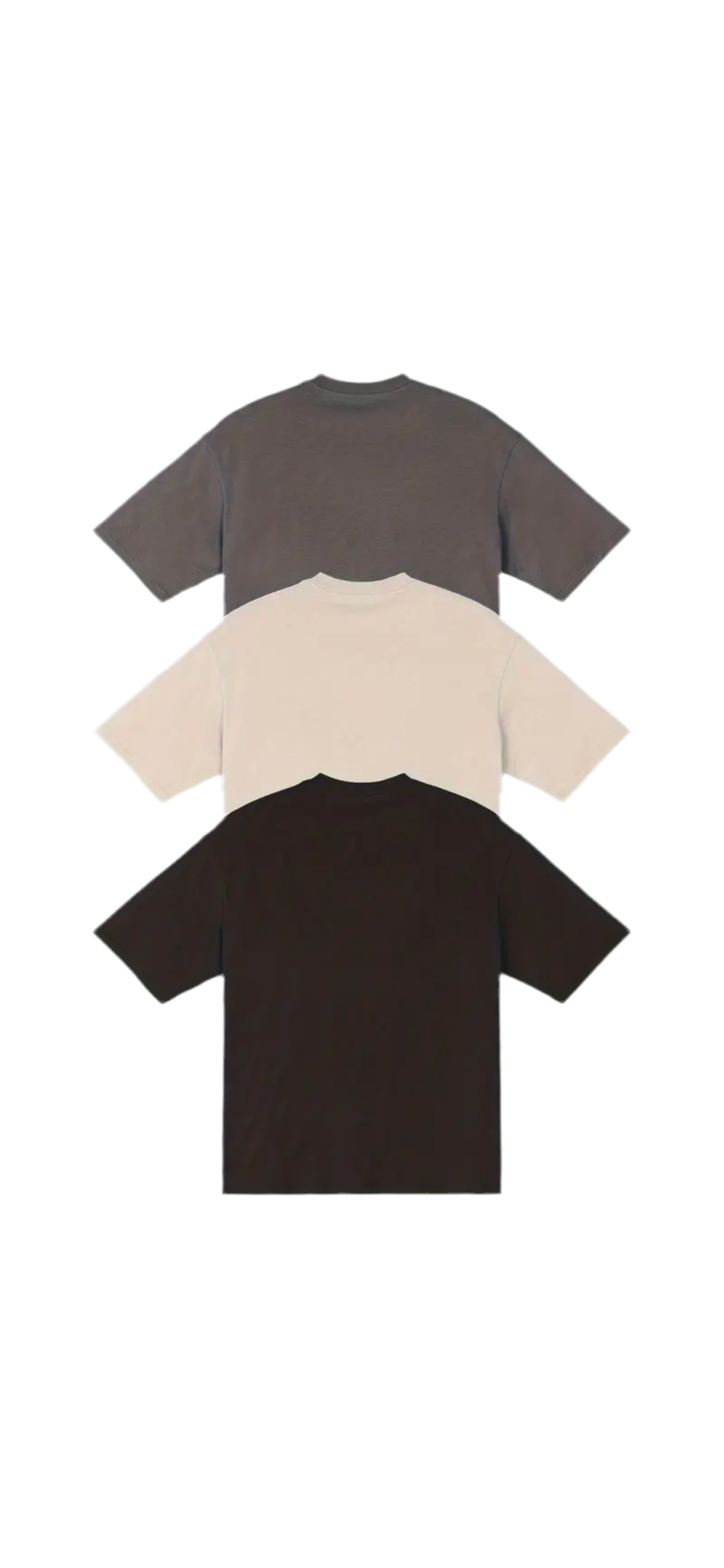 3 Pcs Cropped Oversized Blank Tee’s